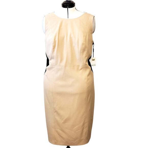 Calvin Klein Colorblock Sheath Dress - Tan & Black, Size 18W - Picture 2 of 8